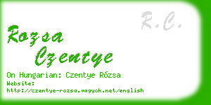 rozsa czentye business card